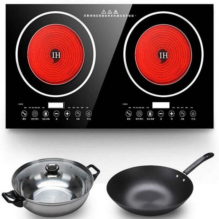 Double Burner Electric Stove, Hot Plate, Infrared Ceramic Cooker, Multi Cooker