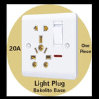 Light Plug 9 in 1, Pure Copper, 20 Amp Light Plug - Japan Electronics